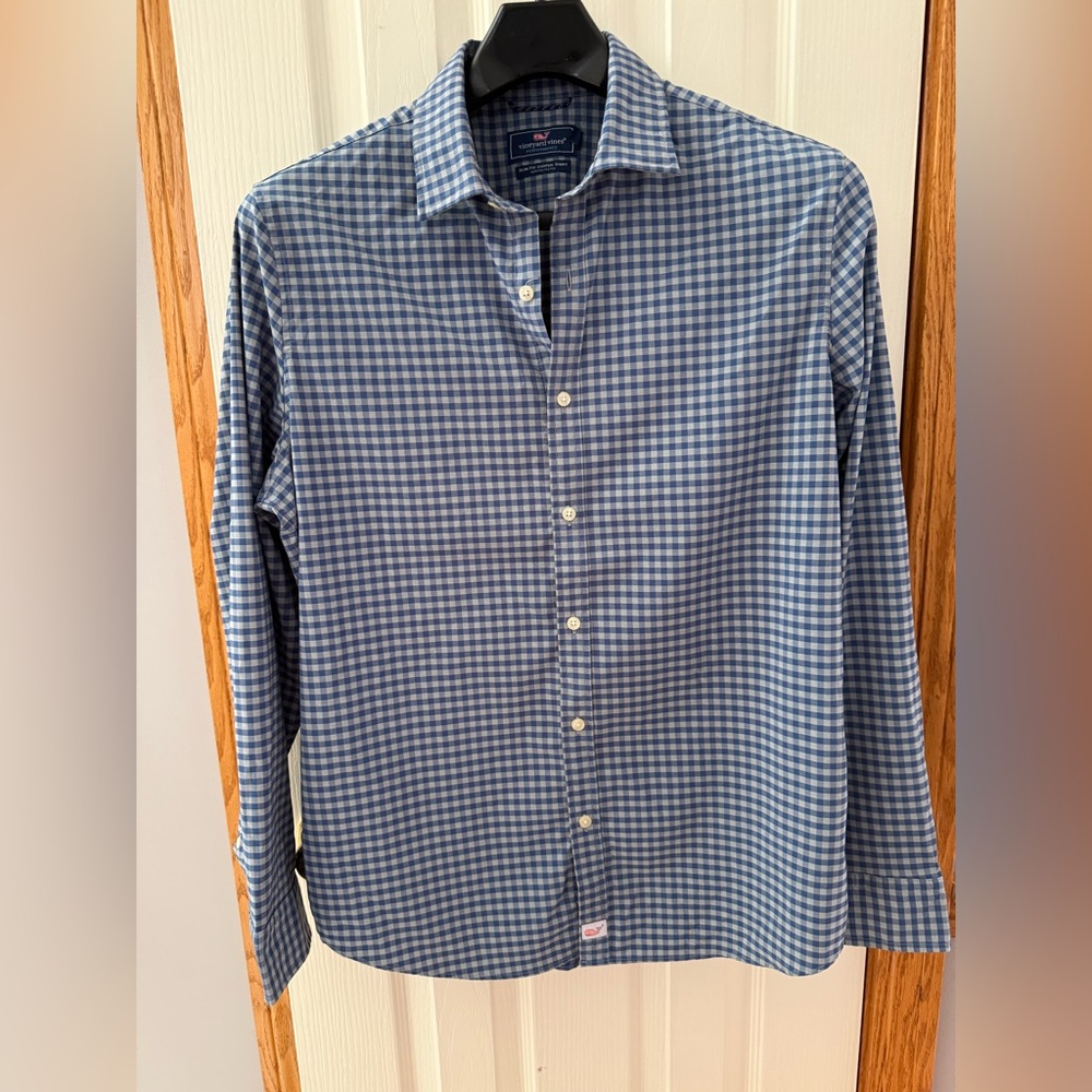 Vineyard Vines | Size Large | Men's Blue Checkered Slim Fit Button Down Shirt
